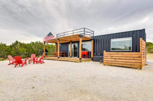 Thurber House | Remote Strawn Container Home w/Hot Tub!