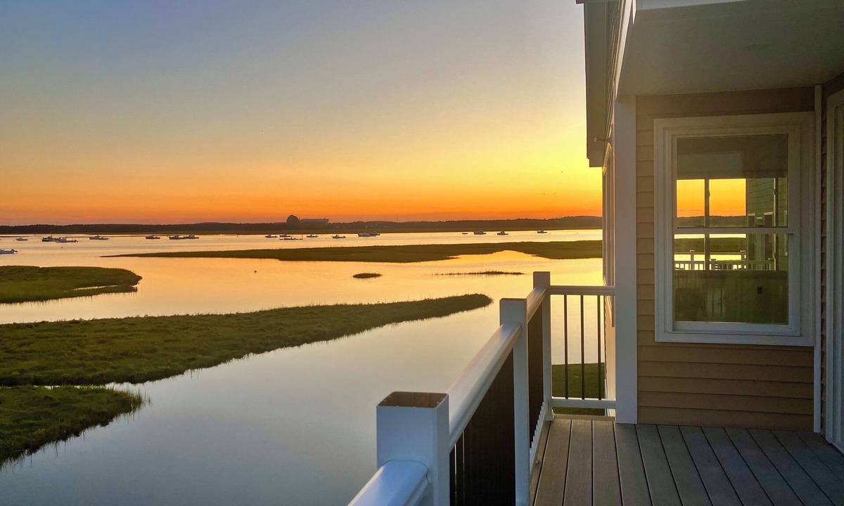 Hampton House | Waterfront - marsh side with EPIC views of Hampton Harbor and outside deck!