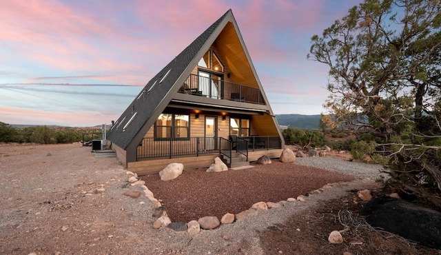 Experience Pure Glamping on this A-frame Placed in the Middle of the Desert in Wayne County, Utah in Wayne County