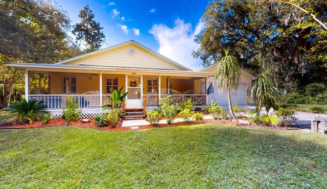 Serene home with enclosed yard, grill, games, & central AC - dog-friendly